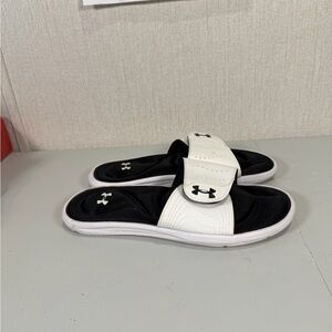 Under Armour Black and White Slides